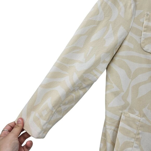 Marc Jacobs Zebra Print Longline Coat Jacket Yellow Beige & White Women's Size M - Picture 5 of 12